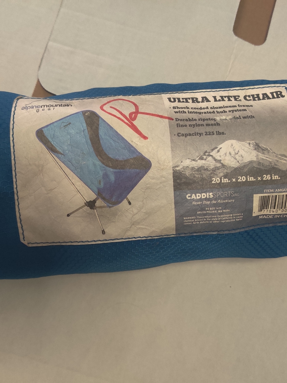 Alpine Ultra Lite Chair in Blue and Black
